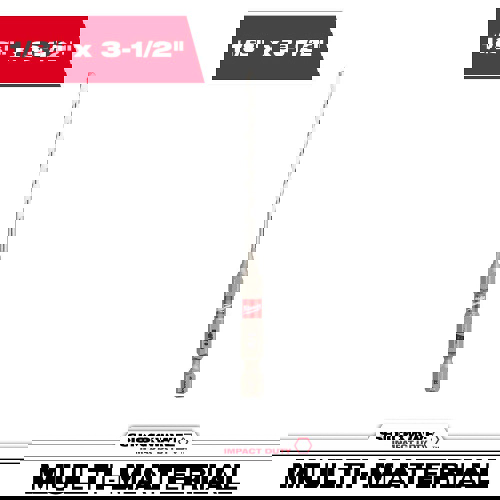 Rotary Drill/Hammer Drill Bits; Drill Bit Size (Inch): 1/8 ; Shank Type: Hex ; Drill Bit Material: Carbide-Tipped ; Shank Diameter (Inch): 1/4 ; Flute Length (Inch): 2 ; Overall Length (Inch): 3-1/2
